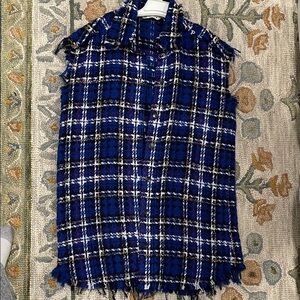 Zara Blue and White Textured Knit